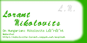 lorant mikolovits business card